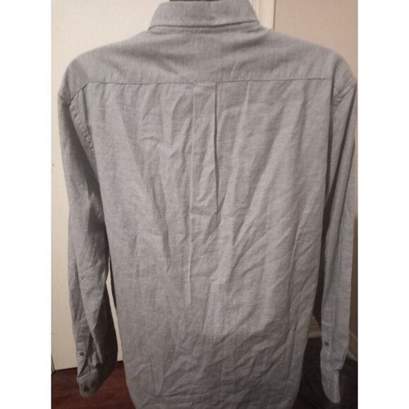 New ROWM men's button down Shirt XL Solid Gray long Sleeve NWT Cotton - Picture 9 of 13